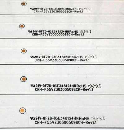 KIT DE LED'S PARA TV VIZIO (5 PIEZAS) / NUMERO DE PARTE CRH-F55VZ303005098CH-REV1.1 / F55VZ303005098CH / 0FZD-03E348124HNEOHS / 70401-00905 / 212509 / 158M01J21DCAM97KFXX / PANEL BOEI550WU1_H / MODELO V555-G4 / V555-G4 LHBFY - Imagen 4