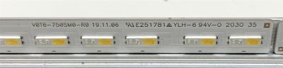 LED PARA TV SAMSUNG QLED / NUMERO DE PARTE V0T6-750SM0 / BN96-50386A / BN61-16849X001 / Y20 75Q60T/70T / BN61-16849X / PANEL CY-RT075HGHV2H / MODELOS QN75Q60 / QN75Q6D / QN75LS03 / QN75Q60TB / QN75Q7D / QN75Q70 / ((MEDIDAS 1.64M x 20CM)) - Imagen 5