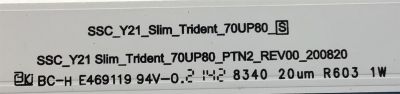 KIT DE LED'S PARA TV LG ((INCOMPLETO SOLO 7 PIEZAS)) / NUMERO DE PARTE EAV65035201 / SSC_Y21 SLIM_TRIDEN_70UP80_PTN2_REV00_200820 / SSC_Y21 SLIM_TRIDEN_70UP80__S / PANEL NC700TQG-VSKH5 / MODELO 70UQ7590PUB - Imagen 3