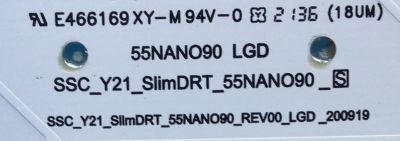 KIT DE LEDS PARA TV LG ( 20 PZ ) / NUMERO DE PARTE EAV65007701 / 55NANO90 / SSC-LGD / SSC_Y21_SLIMDRT_55NANO90_S / SSC_Y21_SLIMDRT_55NANO90_REV00_LGD_200919 / MODELO 55NANO90UPA.BUSYLJR - Imagen 2