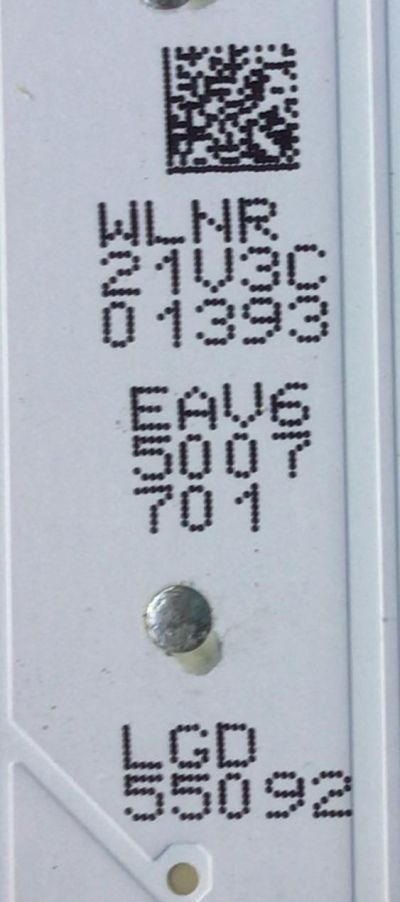 KIT DE LEDS PARA TV LG ( 20 PZ ) / NUMERO DE PARTE EAV65007701 / 55NANO90 / SSC-LGD / SSC_Y21_SLIMDRT_55NANO90_S / SSC_Y21_SLIMDRT_55NANO90_REV00_LGD_200919 / MODELO 55NANO90UPA.BUSYLJR - Imagen 3