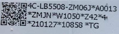 KIT DE LEDS PARA TV TCL ( 11 PZ) ((KIT INCOMPLETO, ORIGINALMENTE CONSTA DE 12 PZ) ) / NUMERO DE PARTE 4C-LB5508-ZM06J / *ZMJN*W1050*Z42*4 / *210127*10858*TG /  / MODELO 55S535  - Imagen 2