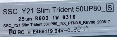 KIT DE LEDS ORIGINAL PARA TV LG 6 PIEZAS / NUMERO DE PARTE EAV65036101 / SSC_Y21 SLIM TRIDENT 50UP80_S / SSC_Y21 SLIM TRIDENT 50UP80_INX_PTN0.5_REV00_200817 / PANEL NC500TQG -VKKH5 / MODELO 50UP81006LR.BEKJLJP - Imagen 2