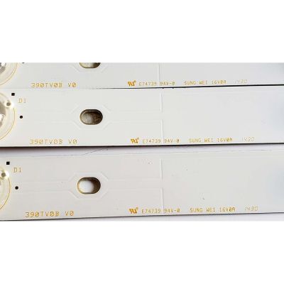 KIT DE LED'S PARA TV INSGINIA ((3 PIEZAS)) / NUMERO DE PARTE 390TV0B / 390TV0B V0 / E74739 94-0 / YX-38S01E02-4CCL1-0-C-49Q / PANEL T390XVN01.0 / MODELO NS-39D220NA16 - Imagen 3