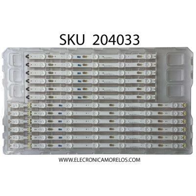 KIT DE LEDS PARA TV SAMSUNG NUEVOS / 12 PZ ORIGINAL / NUMERO DE PARTE / 40632A / 40633A / MU6100-49INCH-L-R-7EA170724 / MU6100-49INCH-R-5EA 170724 / MODELOS "UN49MU650DFXZA / UA49KU6500W / UA49MU6300G / UA49KU6300G / UA49MU6300KXMR / UA49MU6300K