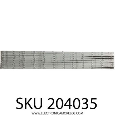 KIT DE LEDS ORIGNAL PARA TV HISENSE 8 PIEZAS / NUMERO DE PARTE HD500Y3U61-T0L8-2021061701 / SVH500AH3-ZDJG / ZD_SSC_D500_8X12_01_TDE30_V1.21_20210617 / HIP7.820.237 / 1262203 / PANEL HD500Y3U53-T0L8/S1/FJ/GM/ROH / MODELO 50U6H
