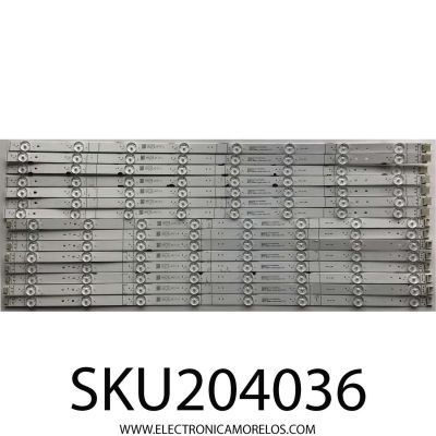 KIT DE LEDS PARA TV HISENSE (15 pz INCOMPLETO, ORIGINALMENTE CONSTA DE 16 PZ )/ NUMERO DE PARTE LB65099 / HD650Y3U51-T0LA+2021102601+R / HD650Y3U51-T0LA+2021102601+L / 1270835 / PANEL HD650Y3U51-T0LA/S0/GM/ROH / MODELO 65U6H