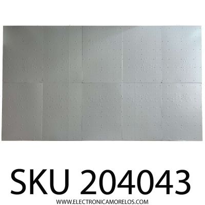 KIT DE LEDS ORIGINAL PARA TV SAMSUNG 10 PIEZAS / NUMERO DE PARTE BN97-19970A / BN41-02980A-000 / BN9719970A / BN41-02980A / PANEL CY-TB075JMHV3H / DISPLAY ST7461E03-3 VER.2.2 / BN96-52455B / MODELO QN75QN800BFXZA CD02