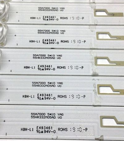 KIT DE LED'S PARA TV KALLEY (10 PIEZAS) / NUMERO DE PARTE 4C-LB550T-HRGC / 55HR332M05AD / 55A7000 / HBH-L1 / PANEL LVU550LGDX E0110 / MODELO K-LED55UHDSPK - Imagen 4