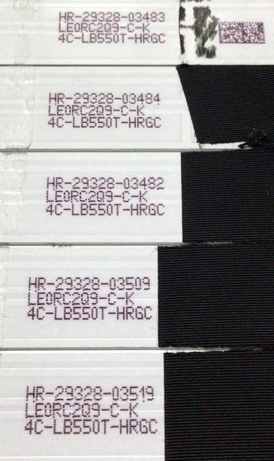 KIT DE LED'S PARA TV KALLEY (10 PIEZAS) / NUMERO DE PARTE 4C-LB550T-HRGC / 55HR332M05AD / 55A7000 / HBH-L1 / PANEL LVU550LGDX E0110 / MODELO K-LED55UHDSPK - Imagen 3