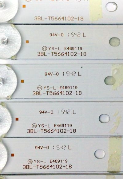 KIT DE LED'S PARA TV SCEPTRE ((INCOMPLETO SOLO 11 PIEZAS)) / NUMERO DE PARTE 3BL-T5664102-18 / 2301055F700170 / JS-QD822FKND-0001 / JS-QD812FKLN-1090 / MODELOS U550CV-UMC / 55L6 - Imagen 4