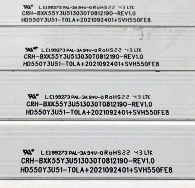 KIT DE LED'S PARA TV HISENSE ((8 PIEZAS)) / NUMERO DE PARTE CRH-BXK55Y3U513030T0812190-REV1.0 / HD550Y3U51-T0LA+2021092401+SVH550FE8 / HD550Y3U51-T0LA / 2021092401 / SVH550FE8 / 1269697 / PANEL HD550Y3U51 / HD550Y3U51-T0LG / T550QVN10.0 / MODELOS 55U6H - Imagen 4