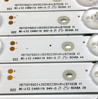 KIT DE LED'S PARA TV HISENSE (30 PIEZAS) / NUMERO DE PARTE LB7502B / HD750Y6Q52+2021022301+L / HD750Y6Q52+2021022301+R / MODELO 75" - Imagen 3