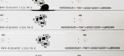 KIT DE LED'S PARA TV HISENSE ((24 PIEZAS)) / NUMERO DE PARTE RSAG7.820.13085/ROH / HD550H3U51-T0K1+2022122201+LB5509N / HD550H3U51-T0K1 / 2022122201 / LB5509N / 335275 / E519757 / MODELO 55'' / ((LED AZUL)) - Imagen 5