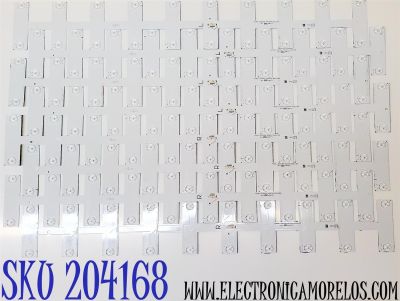 KIT DE LED'S PARA TV TCL ((8 PIEZAS)) / NUMERO DE PARTE 75S55-LD3030L-4X20YH-20211123 / 75S55-LD3030R-4X20YH-20211123 / B0101-000371 / B0101-000372 / 221104-12W94 / 828577 / 828596 / E496757 / DISPLAY ST7461D03-2 / MODELO 75S555