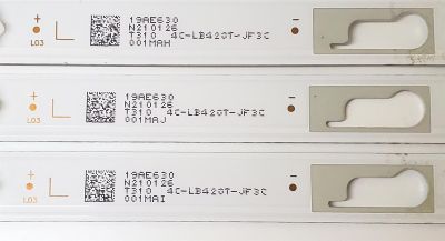 KIT DE LED'S PARA TV JVC ((3 PIEZAS)) / NUMERO DE PARTE JL.D42081330-004AS-M_V02 / 4C-B420T-JF3C / 19AE630 / N210126 / DISPLAY JE415D3HA0L / MODELO SI42FR - Imagen 3