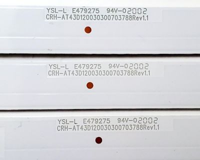 KIT DE LED'S PARA TV HKPRO ((3 PIEZAS)) / NUMERO DE PARTE CRH-AT43D120030300703788REV1.1 / 4C-LB430T-XR4C / L06Y174JA5 / 218763 / E479275 / PANEL LVF430PADX E0086 / DISPLAY CC430LV1D / MDOELO HKP43SM8 - Imagen 2