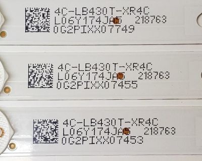 KIT DE LED'S PARA TV HKPRO ((3 PIEZAS)) / NUMERO DE PARTE CRH-AT43D120030300703788REV1.1 / 4C-LB430T-XR4C / L06Y174JA5 / 218763 / E479275 / PANEL LVF430PADX E0086 / DISPLAY CC430LV1D / MDOELO HKP43SM8 - Imagen 4