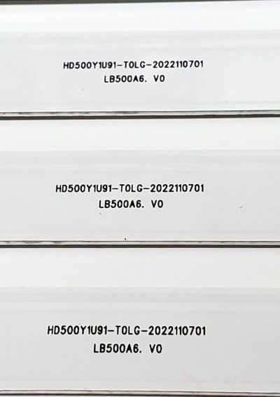 KIT DE LED'S PARA TV HISENSE QLED ((4 PIEZAS)) / NUMERO DE PARTE 1307181 / LB500A6. V0 / LB500A6 / HD500Y1U91-T0LG-2022110701 / E469119 / 8642A / PANEL HD500Y1U91-T0L2 / MODELOS 50R6G / 50A7K - Imagen 5