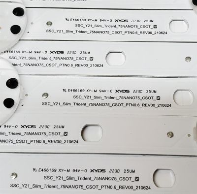 KIT DE LED'S PARA TV LG NANOCELL ((9 PIEZAS)) / NUMERO DE PARTE EAV65033201 / SSC_Y21_SLIM_TRIDENT_75NANO75_CS0T_S / SSC_Y21_SLIM_TRIDENT_75NANO75_CS0T_PTN0.6_REV00_210624 / CS0T 750D8_T / PANEL NC750TQG-VCKP1 / MODELO 75NANO75UQA / 75NANO75UQA.BUSCLKR - Imagen 2