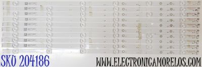 KIT DE LED'S PARA TV ONN ((10 PIEZAS)) / NUMERO DE PARTE TPV-58AA52-JM030-0D22-6X10-190520-A0 / 261501008410 / 210BZ06D0B336BR00N / 4501803L313Y / E331251 / PANEL TPT580F2-PU1L.Q REV:S01Q / MODELO 100005397 ((58 PULGADAS))