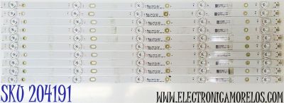 KIT DE LED'S PARA TV QUASAR ((10 PIEZAS)) / NUMERO DE PARTE JL.D58051330-006DS-M_V01 / 200LMF43.0-3.3V / 308055802JF00001 / D210805 / E479275 / 58V6 / PANEL CX580DLEDM / DISPLAY CV580U2-T01 / MODELO Q58USE1