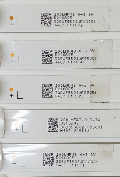 KIT DE LED'S PARA TV QUASAR ((10 PIEZAS)) / NUMERO DE PARTE JL.D58051330-006DS-M_V01 / 200LMF43.0-3.3V / 308055802JF00001 / D210805 / E479275 / 58V6 / PANEL CX580DLEDM / DISPLAY CV580U2-T01 / MODELO Q58USE1 - Imagen 3