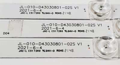 KIT DE LED'S PARA TV WINIA ((3 PIEZAS)) / NUMERO DE PARTE JL-010-D43030801-02S V1 / AE03043N080309 / Y166L05J / JHC-L E517260 / PANEL LC430EQY (SN)(A2) / MODELO U43B9000QN - Imagen 2