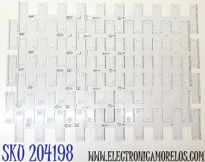KIT DE LED'S PARA TV TCL ((7 PIEZAS)) / NUMERO DE PARTE 65HR330M20A0 V1 / 65HR330M20B0 V1 / 65S55 B 20*4-B01 / 65S55 A 20*3-B01 / HBH-L2 / E493461 / LG8B05U1B / B0101-000373 / B0101-000374 / DISPLAY ST6451D06-3 / MODELO 65S555