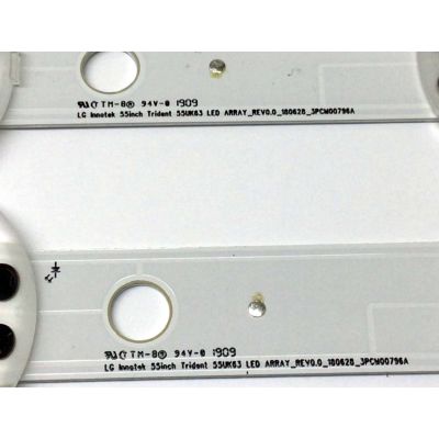 KIT DE LED'S PARA TV LG ((3 PIEZAS)) / NUMERO DE PARTE EAV64013702 / 3PCM00796A / LGIT.55UK63.REV00.170615 / LG INNETEC TRIDENT 55UK63 LED ARRAY_REV0.0_180628_3PCM00796A / PANEL NC550EQG-AAHH1 / LC550EQ9(SM)(A1) / MODELO 55NANO81ANA / 55NANO81ANA.BUSWLOR - Imagen 2