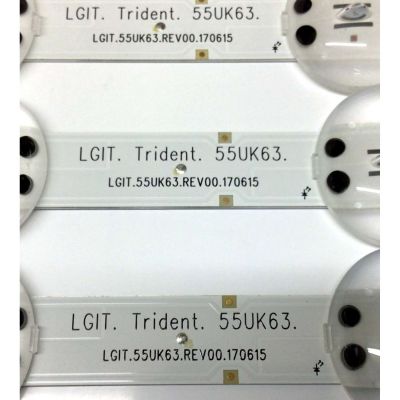 KIT DE LED'S PARA TV LG ((3 PIEZAS)) / NUMERO DE PARTE EAV64013702 / 3PCM00796A / LGIT.55UK63.REV00.170615 / LG INNETEC TRIDENT 55UK63 LED ARRAY_REV0.0_180628_3PCM00796A / PANEL NC550EQG-AAHH1 / LC550EQ9(SM)(A1) / MODELO 55NANO81ANA / 55NANO81ANA.BUSWLOR - Imagen 5