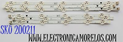KIT DE LED'S PARA TV PHILIPS ((6 PIEZAS)) / NUMERO DE PARTE UDULED0GS042 / UDULED0GS043 / LG INNOTEK 40INCH DOPPLER A TYPE REV0.0 / 40INCH DOPPLER B TYPE REV0.0 / 40W11S1P / PANEL U4A20XH / DISPLAY V400HJ6-PE1 REV.C1 / MODELOS 40PFL4609/F8 / 40MV324X/F7