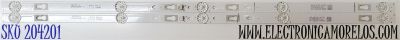 KIT DE LEDS ORIGINAL PARA TV HKPRO 2 PIEZAS / NUMERO DE PARTE 32HR332M05A7 V2 / 32D1200 / 4C-LB320T-HR9C / 32D1200 GL / E257384 / LE8RC2U0-D-K / PANEL LVW320CHCX E0003 / DISPLAY ST3151A05-8 / MODELOS HKP32SM7 / SI32HS