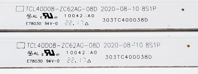 KIT DE LEDS ORIGINAL PARA TV HKPRO 2 PIEZAS / NUMERO DE PARTE TCL40D08-ZC62AG-08D / 303TC400038D / 4C-LB400T-ZC2C / TC400M05 / PANEL LVF400CMDX / DISPLAY V400HJ9-PE1 REV.C4 / MODELOS HKP40SM11 / ATV-40HDR - Imagen 4