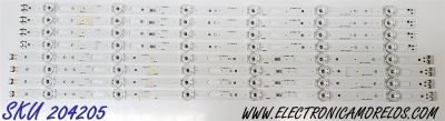 KIT DE LEDS PARA TV SAMSUNG ORIGINAL 8 PIEZAS / NUMERO DE PARTE BN96-50458A / BN96-50459A / E8_CFM_R5(1) / E8_CFM_R6(1) / E8_CFM_L6(1) / R1.0_TBQ-100_7PI / LM41-00891A / LM41-00892A /  MODELOS UN58TU / GU58AU / UA58 / UE58 / MAS MODELOS EN DESCRIPCIÓN