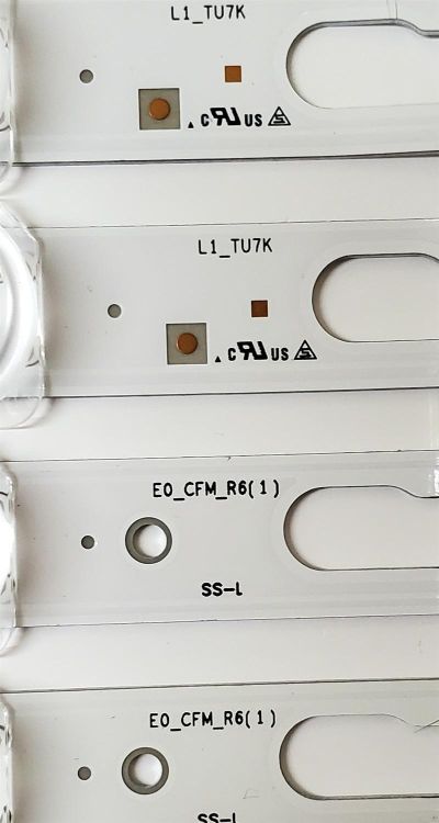 KIT DE LED'S PARA TV SAMSUNG ((6 PIEZAS)) / NUMERO DE PARTE BN96-50317A / BN96-50318A / E0_CFM_L6(1) / E0_CFM_R6(1) / R1.0_TBD-100_7pi / LM41-00869A / 905A / LM41-00870A / 906A / MODELO UN50TU8000 / UN50TU8000FXZA AB04 - Imagen 5