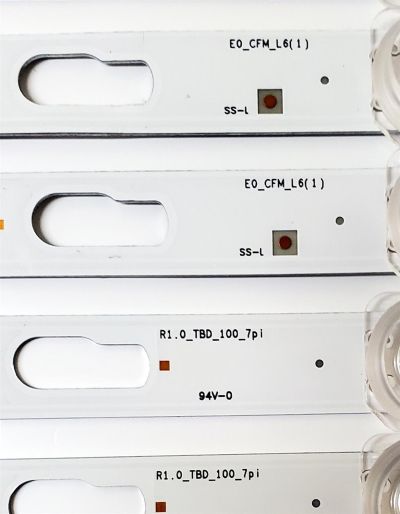 KIT DE LED'S PARA TV SAMSUNG ((6 PIEZAS)) / NUMERO DE PARTE BN96-50317A / BN96-50318A / E0_CFM_L6(1) / E0_CFM_R6(1) / R1.0_TBD-100_7pi / LM41-00869A / 905A / LM41-00870A / 906A / MODELO UN50TU8000 / UN50TU8000FXZA AB04 - Imagen 4