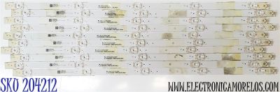 KIT DE LED'S PARA TV POLAROID ((10 PIEZAS)) / NUMERO DE PARTE JL.D55051330-170DS-M_V01_14MM / N200826 / 203-011-0102H / 18BF532 / PANEL LSC550FN11-201 / MODELO 55T7U
