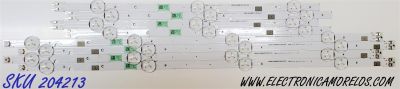 KIT DE LED'S PARA TV SAMSUNG ((8 PIEZAS)) / NUMERO DE PARTE BN96-46570A / BN96-46571A / V8DN-430SMB-R1 / V8DN-430SMA-R1 / MODELOS UN43J / UE43N / UA43N / HG43AJ / LH43BENELGA/ZX / LH43BERBLGAXGO BA01 / MAS MODELOS EN DESCRIPCIÓN