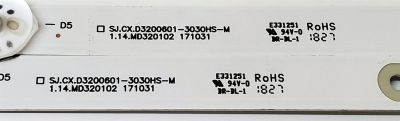 KIT DE LED'S PARA TV HAIER ((2 PIEZAS)) / NUMERO DE PARTE SJ.CX.D3200601-3030HS-M / 1.14.MD320102 / 171031 / E331251 / 180713D4-0438-CX320S38-14622-HL1023 / 180713D4-0436-CX320S38-14622-HL1023 / MODELO H32D7000 - Imagen 2