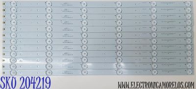 KIT DE LED'S PARA TV LENOVO ((12 PIEZAS)) / NUMERO DE PARTE CRH-K553535T120662H-REV1.1 / 8149010655010 / E355813 / 201876 / B1M01H21PDA2673K / CRH-K553535T120662H / MODELOS 55E6 / 55G5U / 55G5i / 55E6T