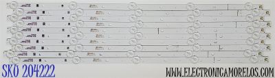 KIT DE LEDS ORIGINAL PARA TV RCA 10 PIEZAS / NUMERO DE PARTE 58HR332M05A0 / D58A114 5*10 / LM7N08R1E / AE0110634 / 58HR332M05A0 V0 / DISPLAY CC580PV1D / MODELO RTU5820 / RHOS581SM-D