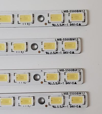 KIT DE LED'S PARA TV SAMSUNG ((4 PIEZAS)) / NUMERO DE PARTE LMB-5500BM12 / LMB5500BM12 / LJ64-02391A / LJ64-02386A / PANEL LTF550HQ02 A07 / MODELO UN55C7000 / UN55C7000WFXZA AQ01 - Imagen 2