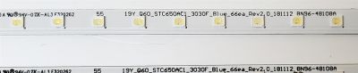 KIT DE LED'S PARA TV SAMSUNG ((2 PIEZAS)) / NUMERO DE PARTE BN96-48108A / 48108A / 19Y_Q60_STC650AC1_3030F_Blue_66ea_Rev2.0_181112 / PANEL CY-RR065FGAV1H / MODELO QN65Q60 / QN65Q60RAFXZA FA01 - Imagen 2