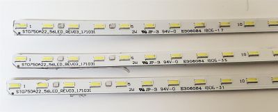 KIT DE LED'S PARA TV SONY ((3 PIEZAS)) / NUMERO DE PARTE ST0750A22_56LED_REV03_171031 / STO750A22_56LED_REV03_171031 / 733.02G08.0001 / 056380560011S816 / PANEL V750QWME01 / MODELO XBR-75X850F - Imagen 2