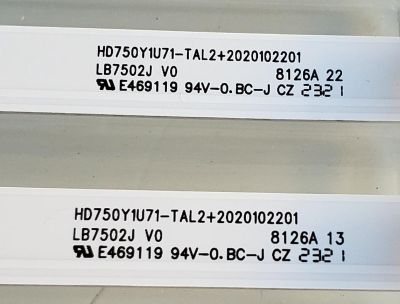 KIT DE LED'S ((NUEVOS)) PARA TV HISENSE / TOSHIBA ((12 PIEZAS)) / NUMERO DE PARTE LB7502J V0 / HD750Y1U71-TAL2+2020102201 / 1253549 / 1249422 / PANEL HD750Y1U71 / MODELOS 75A6G / 75A6H / 75A65H / 75A65K / 75R6E4 / 75R6030 / 75R6030G / 75C350KU - Imagen 2