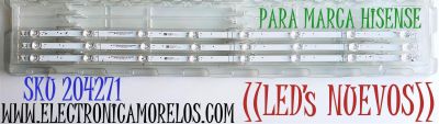 KIT DE LED'S ((NUEVOS)) PARA TV HISENSE ((3 PIEZAS)) / NUMERO DE PARTE HD425Y1U51-T0L6 / 2021012201 / APT-HXLB21008 */ HD425Y1U51-T0L6+2021012201+APT-HXLB21008 / 1264259 / PANEL HD425Y1U51-T0L2 / MODELOS 43A6G / 43A6G / 43R7G5 / 43R6E4 / 43R6G / 43A6H