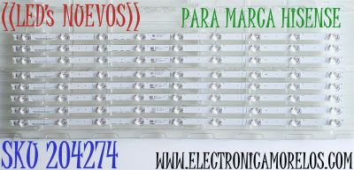 KIT DE LED'S ((NUEVOS)) PARA TV HISENSE ((8 PIEZAS)) / NUMERO DE PARTE CRH-BX70X1U913030T080902H-REV1.2 / HD700X1U91-L1 / 202000217 / SVH700A31 / 1252719 / PANEL HD700X1U91-L1 / CV700U2-T01 / MODELOS 70A6H / 70A6G / 70A65H / 70A61G / 70A6G3 / 70H6570G