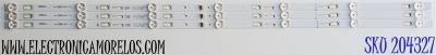 KIT DE LED'S PARA TV EVL ((3 PIEZAS)) / NUMERO DE PARTE 43HR332M07A5 V0 / 43D1200UD / 4C-LB430T-HRAC / LD6RA2R0C / 43D1200UD 7*3 / HBL-L2 / E493461 / PANEL / DISPLAY / MODELO 43EVLS4