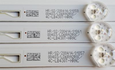 KIT DE LED'S PARA TV EVL ((3 PIEZAS)) / NUMERO DE PARTE 43HR332M07A5 V0 / 43D1200UD / 4C-LB430T-HRAC / LD6RA2R0C / 43D1200UD 7*3 / HBL-L2 / E493461 / PANEL / DISPLAY / MODELO 43EVLS4 - Imagen 3